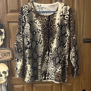 Animal Print Long Sleeve Top